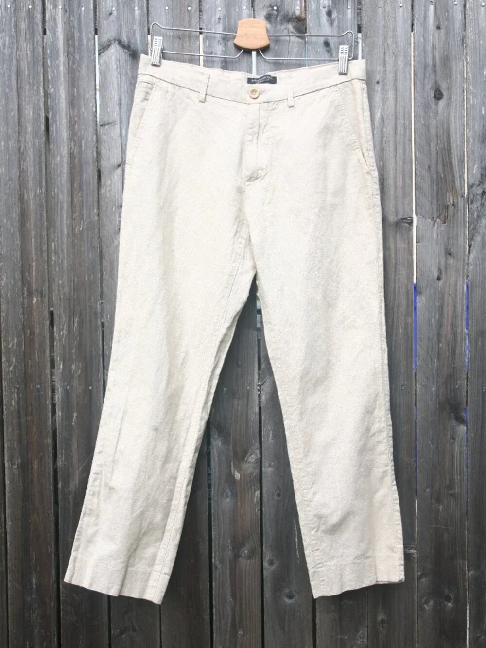 Size 30 X 30 - BANANA REPUBLIC Men's Kentfield Beige Linen Slim Fit Pants